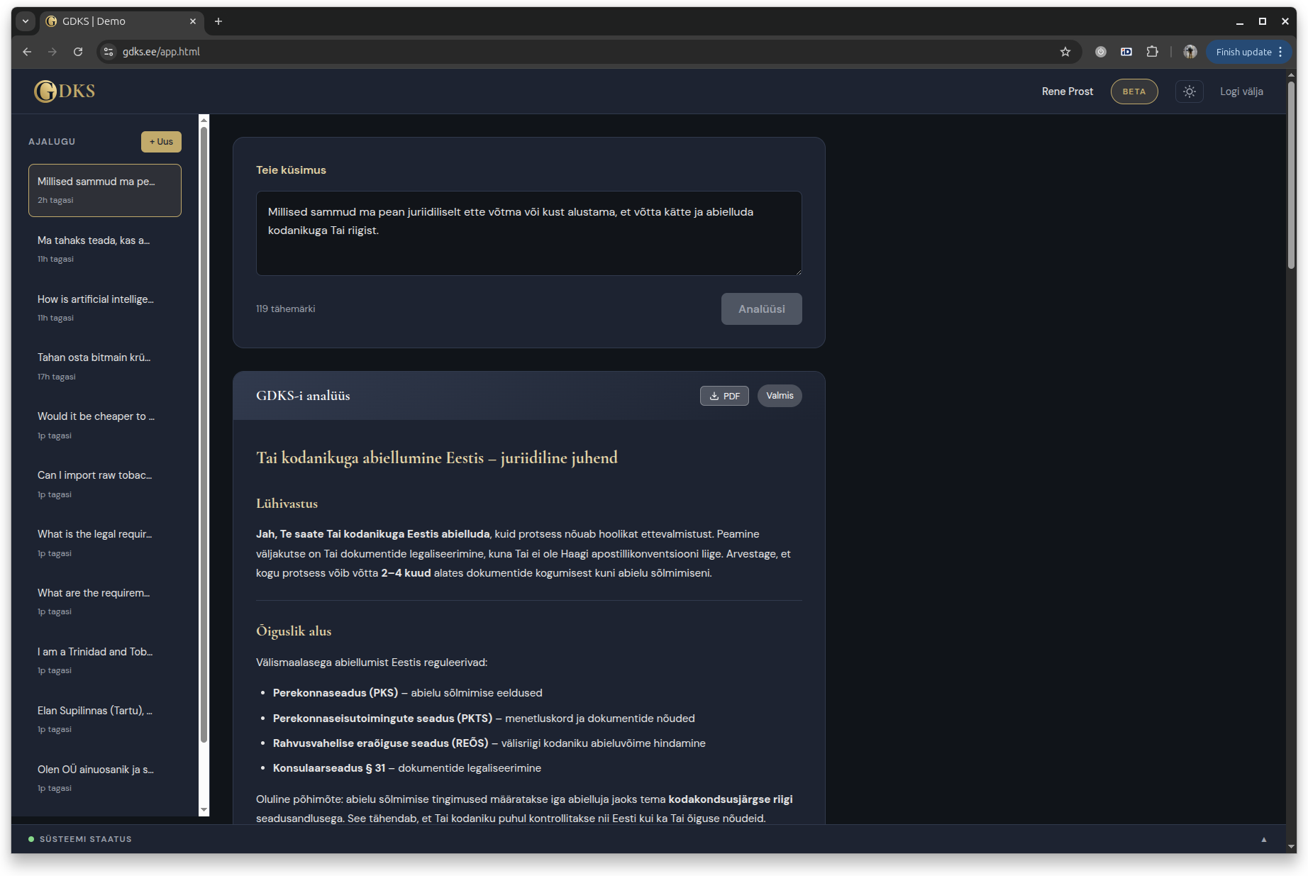 GDKS analüüsi näide